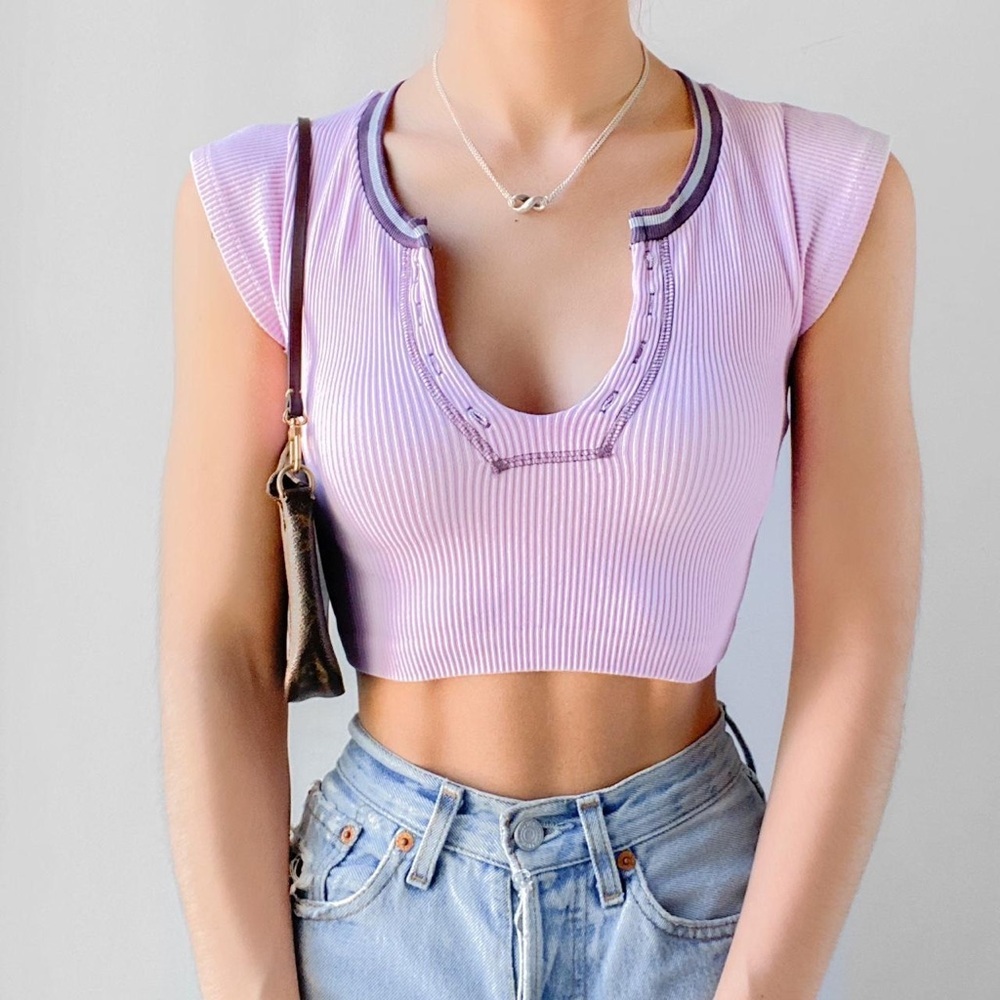 Out From Under Go For Gold Seamless Top in Lilac - Size XS/S